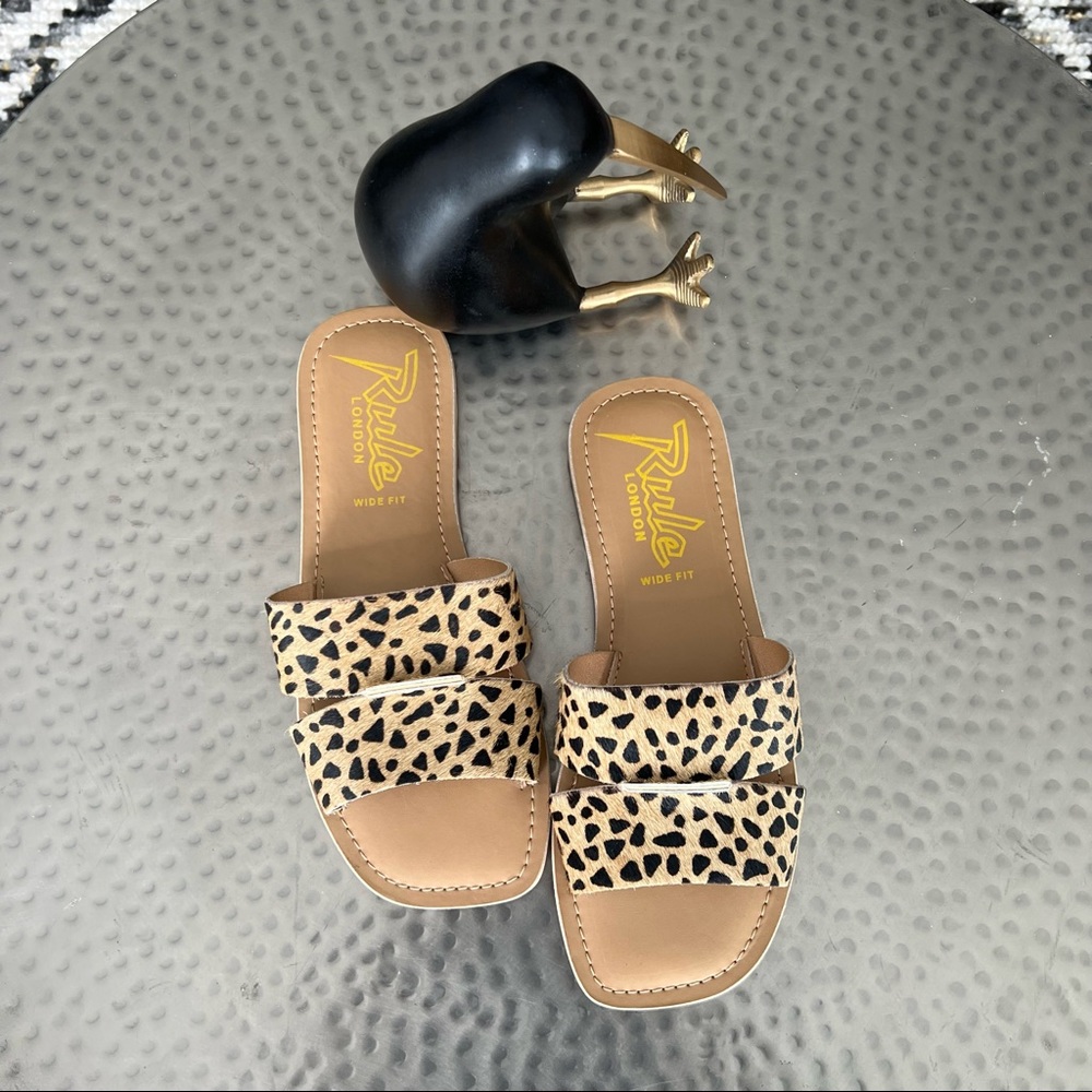 Rule London Leopard Print Leather Slides - image 3